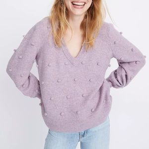 MADEWELL Bobble Dashwood V-Neck Sweater in Coziest Yarn.‎ Size XS